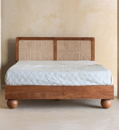 Modern solid wood bed without storage by Sarve Furniture – buy online premium Sheesham wood bed