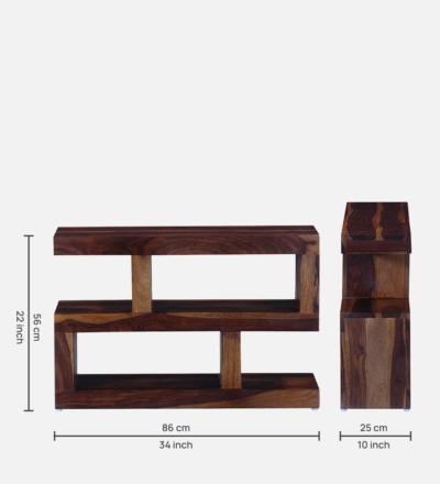 Sheesham Wood Bookshelf with Multiple Shelves and Sturdy Frame for Living Room - Image 3