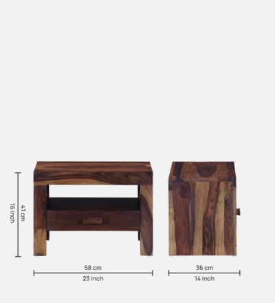 Vcropolis Wooden Night Stand With Drawer By Sarve Furniture - Image 3