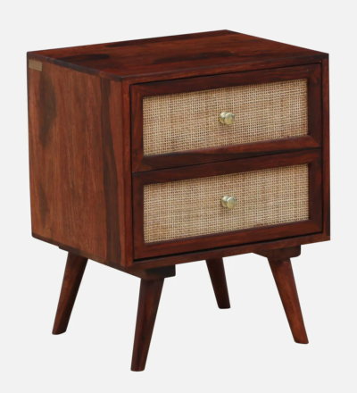 Solid Wood Bedside Cabinet with Storage Shelf Two Drawer By Sarve Furniture - Image 5