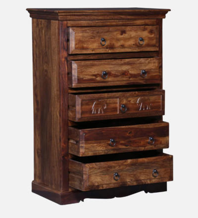 Chest of Drawers Designer with Handcrafted Details and Classic Wooden Finish - Image 5