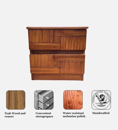 Recline Bedside Table Sheesham Wood By Sarve Furniture - Image 8