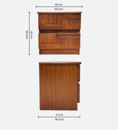 Recline Bedside Table Sheesham Wood By Sarve Furniture - Image 3