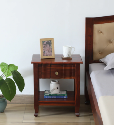 Decorative Wooden Bedside Table with Strong Drawer Build