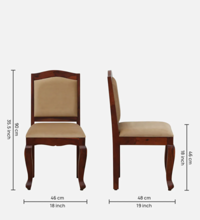 Stylish Wooden Dining Chair with Comfortable Seat and Backrest Design(Set Of 2) - Image 3