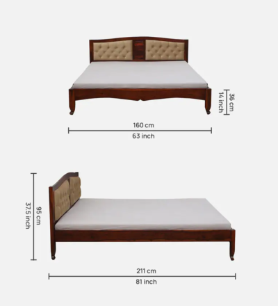 Ultimate Sheesham Wood Bed Without Storage By Sarve Furniture - Image 3