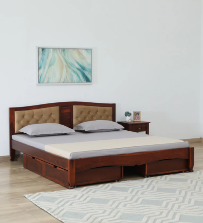 Country Rest Shiplap Bed with Drawer Storage – Queen Size