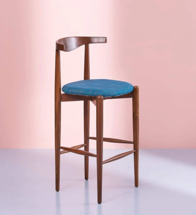 Wooden Bar Chair with Upholstered Backrest and Comfortable Seat Padding - Image 4