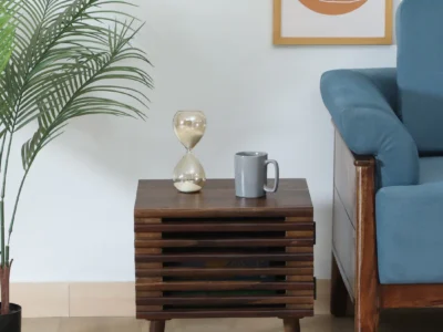 Classic Sheesham Wood Bedside Table – Handcrafted Wooden Nightstand by Sarve Furniture, Elegant Natural Finish
