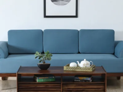 Crafted Coffee Table Online Sheesham Wood With 2 Drawer By Sarve Furniture