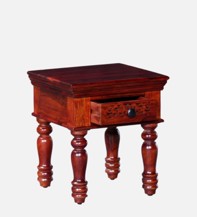 Sleek Sheesham Wood Bedside Table With Drawer By Sarve Furniture - Image 4