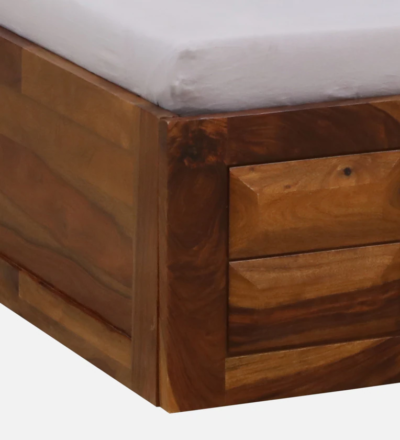 Durable Sheesham Wood Bed with Box Storage By Sarve Furniture - Image 10