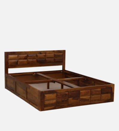 Durable Sheesham Wood Bed with Box Storage By Sarve Furniture - Image 9