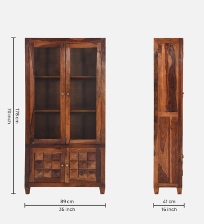 Sheesham Wood Ladder Bookshelf with Open Back and Unique Design - Image 3