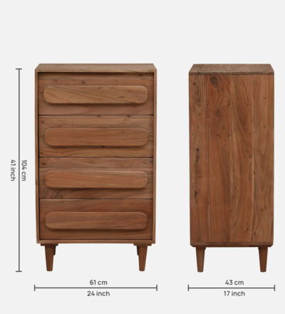 Compact Chest of Drawers with Minimalist Design and Metal Pull Handles - Image 3