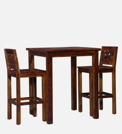 Elegant Bar Table Set with Velvet Chairs and Solid Wood Table - Image 10