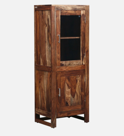 Solid Sheesham Bookshelf with Adjustable Shelves and Decorative Carvings - Image 6