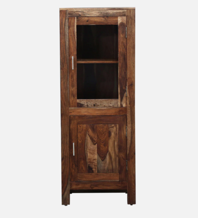 Solid Sheesham Bookshelf with Adjustable Shelves and Decorative Carvings - Image 8