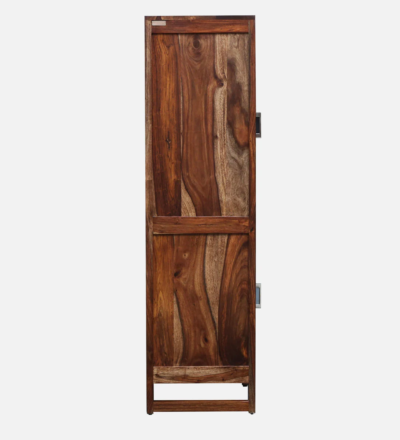 Solid Sheesham Bookshelf with Adjustable Shelves and Decorative Carvings - Image 9
