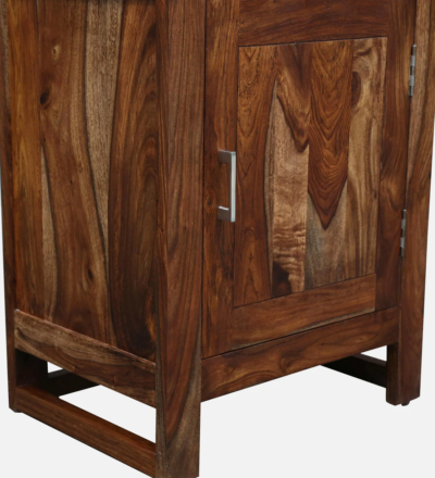 Solid Sheesham Bookshelf with Adjustable Shelves and Decorative Carvings - Image 11
