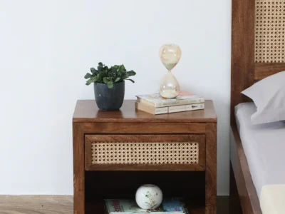 Woodwyn Sheesham Wood Bedside Table with Drawer by Sarve Furniture