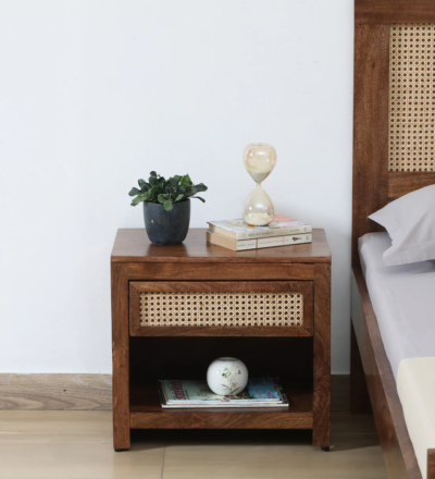 Woodwyn Sheesham Wood Bedside Table with Drawer by Sarve Furniture