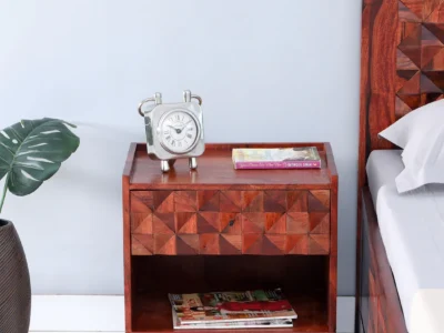 Vasel Sheesham Wood Bedside Table with Drawer by Sarve Furniture