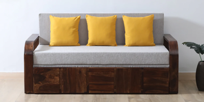Stylish sofa bed with pull-out design for sitting and sleeping comfort