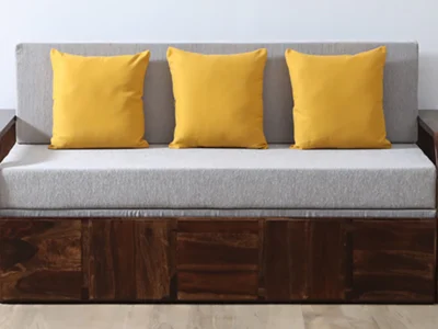 Stylish sofa bed with pull-out design for sitting and sleeping comfort