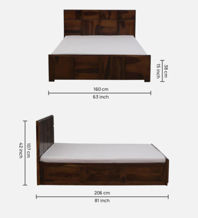 Cosma Wooden Bed Online With Hydraulic Storage Bed By Sarve Furniture - Image 3