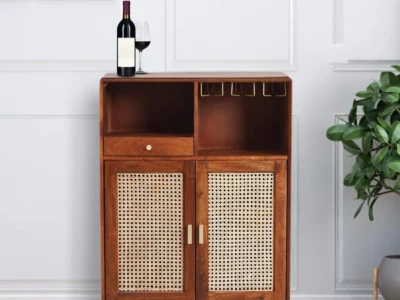 Wooden Bar Cabinet Bar Cabinet with Bottle Rack Bar Cabinet with Display Shelf Home Bar Cabinet Wood Sarve Furniture Bar Unit Wooden Liquor Cabinet Modern Wooden Bar Cabinet Wine Bottle Rack Cabinet Bar Furniture for Living Room Solid Wood Display Bar Cabinet
