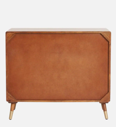 Artistic Handcrafted Drawer Cabinet with Natural Wood Finish and Metal Detailscc - Image 6
