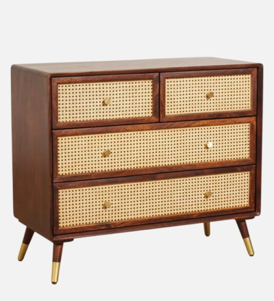 Antique Style Drawer Chest with Hand-Finished Details and Solid Sheesham Wood - Image 5