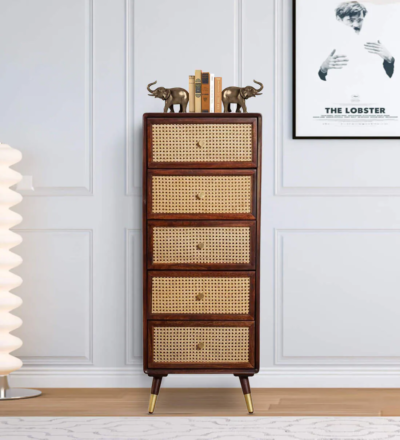 Nexora Chest of Drawers with Brass Fittings and Compact Storage Drawers