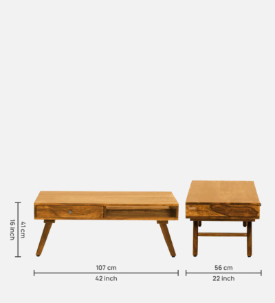 Buy Coffee Table Sets With Storage Online in India Sheesham Wood By Sarve Furniture - Image 3