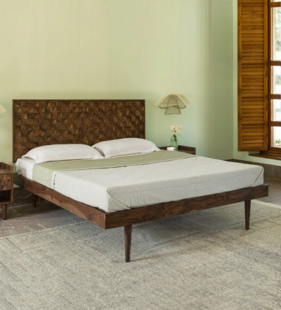 Relaxed look wooden bed Wooden bed without storage Sarve Furniture bed No storage bed frame