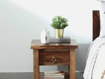 Oasis Bedside Table Sheesham Wood with Drawer by Sarve Furniture
