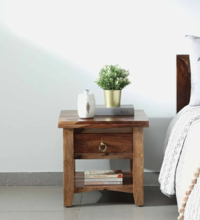 Oasis Bedside Table Sheesham Wood with Drawer by Sarve Furniture