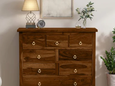 Wooden drawer cabinet with locking feature for secure home storage by Sarve Furniture