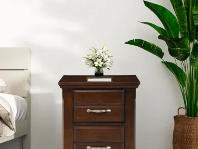 Voston Bedside Tables with Matching Dressers – Elegant Sheesham Wood Bedroom Furniture by Sarve Furniture