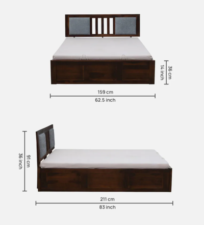 Srevik Sheesham Wood Bed With Hydraulic Storage By Sarve Furniture - Image 3