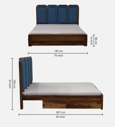 Signature Sheesham Wood Bed With Drawer Storage By Sarve Furniture - Image 3