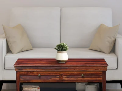 Coffee Table Stylish with Open Storage Shelf and Minimalist Wooden Frame