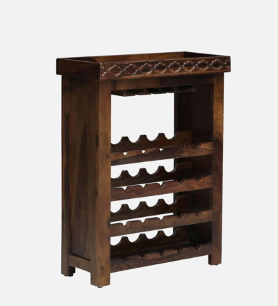 Sheesham Wood Bar Cabinet with Wine Rack By Sarve Furniture - Image 6