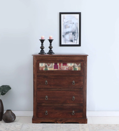Skinthesis Chest of Drawers with Carved Legs and Wide Drawer Storage Sections
