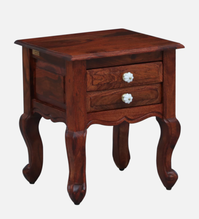 Bistro Bedside Table Sheesham Wood With Drawers By Sarve Furniture - Image 5