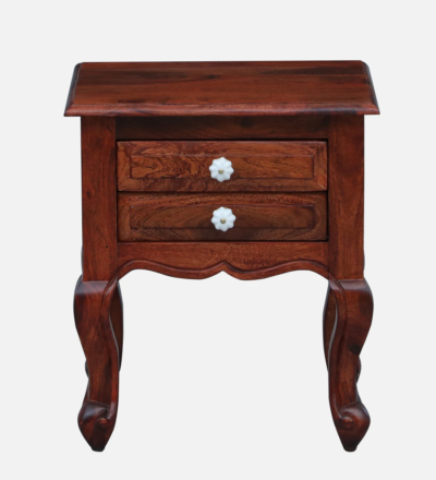 Bistro Bedside Table Sheesham Wood With Drawers By Sarve Furniture - Image 6