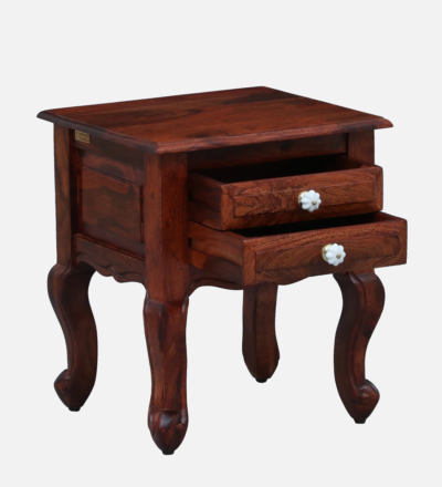 Bistro Bedside Table Sheesham Wood With Drawers By Sarve Furniture - Image 8