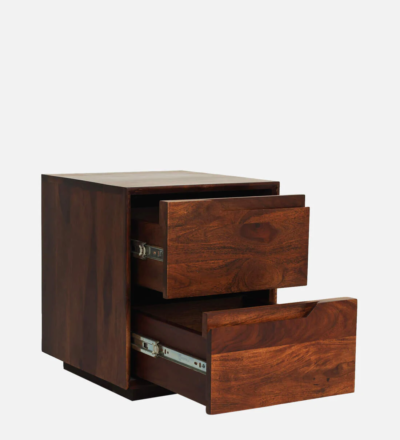 Functional Wooden Bedside Table with Polished Wood Surface and Storage Drawer Option - Image 6