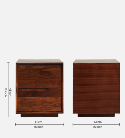 Functional Wooden Bedside Table with Polished Wood Surface and Storage Drawer Option - Image 3